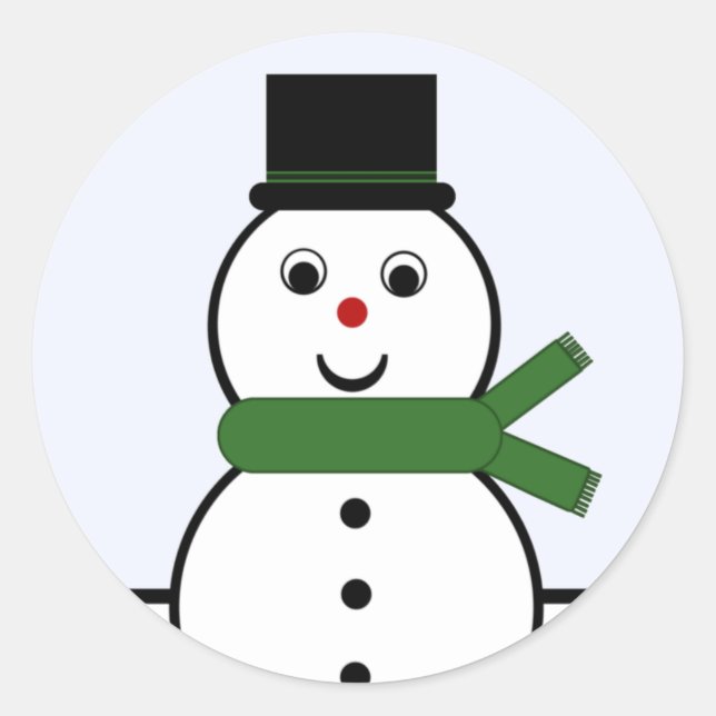 Whimsical Snowman Christmas Stickers (Front)
