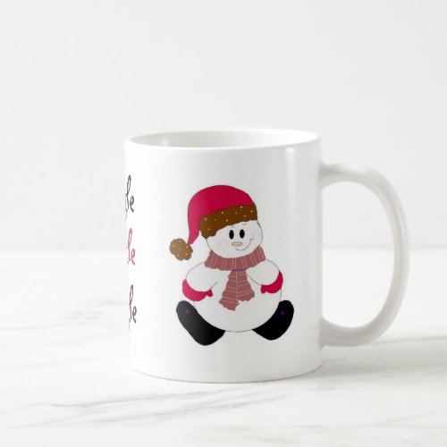 Whimsical Snowman in Red Coffee Mug