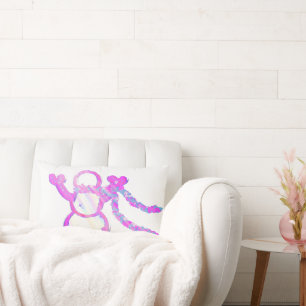 Whimsical snowman lumbar pillow