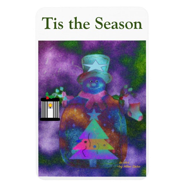 "Whimsical Snowman" Personalize 4 x 6 Magnet (Vertical)