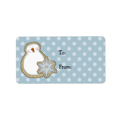 Whimsical Snowman Polka Dot Christmas Gift Tags