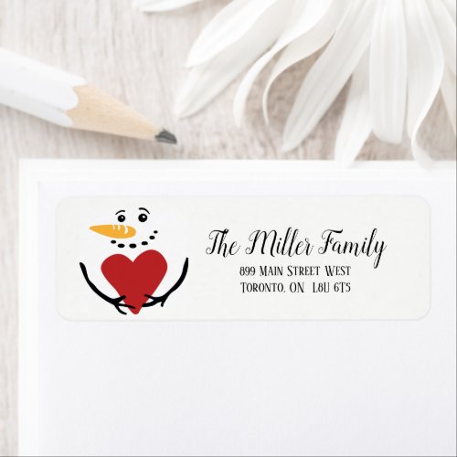 Whimsical Snowman Return Address Labels