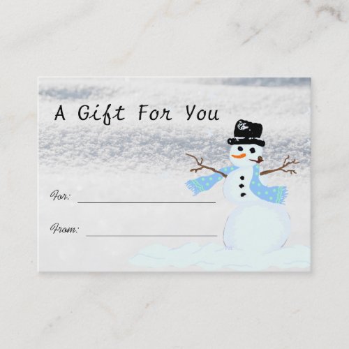 Whimsical Snowman Snow Scene Gift Cards Bulk