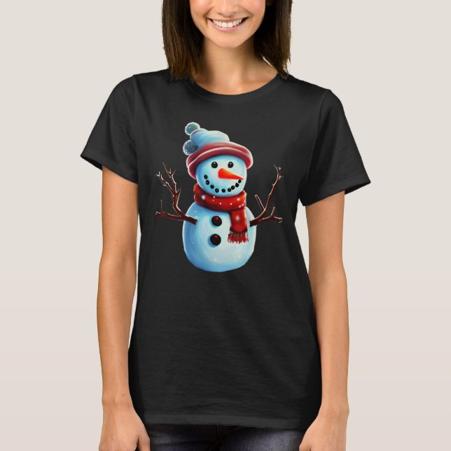 Whimsical Snowman T-Shirt (Front)