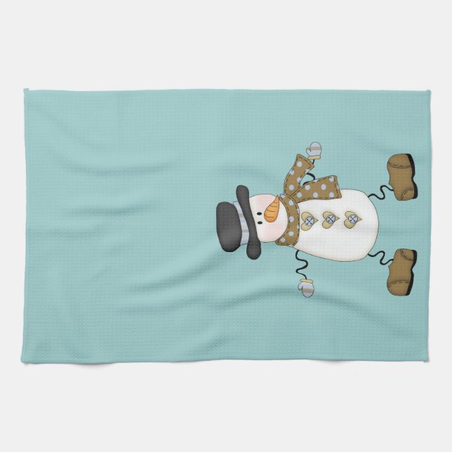 Whimsical Snowman Towel (Horizontal)