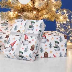 Whimsical Snowmen Christmas Wrapping Paper