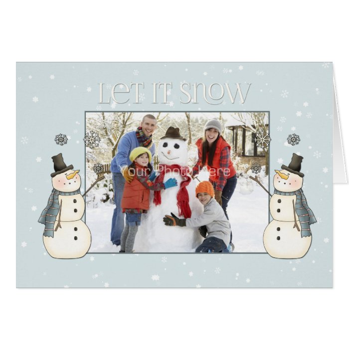 Whimsical Snowmen Photo Greeting Card