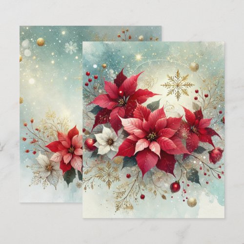 Whimsical Snowy Poinsettia Christmas Scrapbook