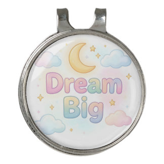 Whimsical soft pastel quote on white golf hat clip