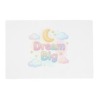 Whimsical soft pastel quote on white placemat