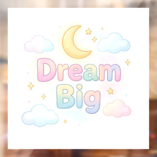 Whimsical soft pastel quote on white window cling