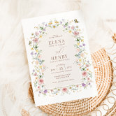 Elegant Spring Wildflower Meadow Fairytale Wedding Invitation
