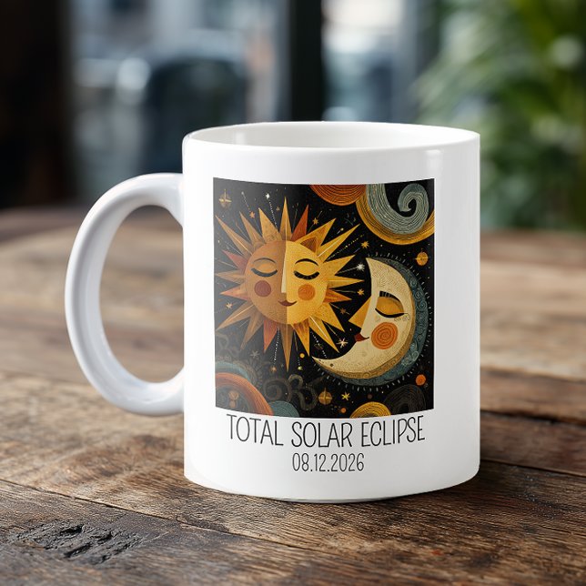 Whimsical Solar Eclipse Coffee Mug (Custom Eclipse Coffee Mug)