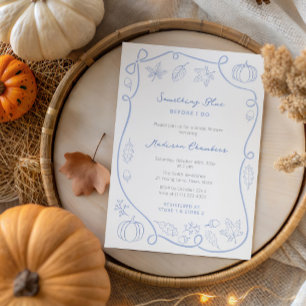 Whimsical Something Blue Before I Do Bridal Shower Invitation