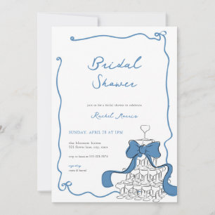 Whimsical Something Blue Bridal Shower Invitation