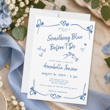 Whimsical Something Blue Hand Drawn Bridal Shower