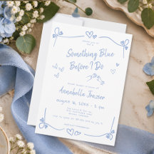 Whimsical Something Blue Hand Drawn Bridal Shower