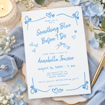 Whimsical Something Blue Hand Drawn Bridal Shower