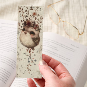 Whimsical Songbird Cute Floral Woodland Bird Bookmarks