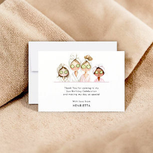 Whimsical Spa Party Birthday Thank You Notes