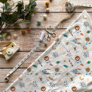 Whimsical Space Animals Astronaut Fabric