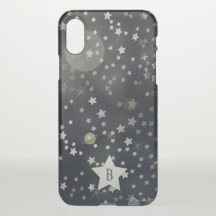 Whimsical Space Galaxy Stars Monogram iPhone XS Case