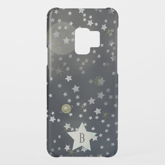 Whimsical Space Galaxy Stars Monogram Uncommon Samsung Galaxy Case (Back)