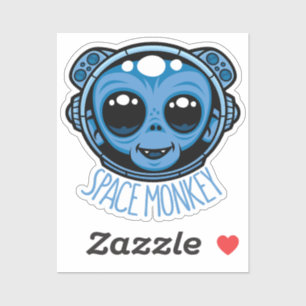 Whimsical Space Monkey Astronaut Sticker