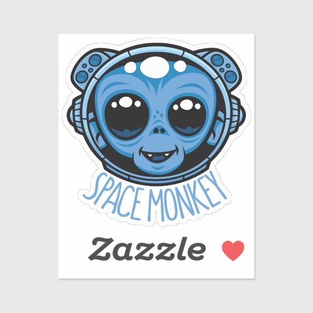 Whimsical Space Monkey Astronaut Sticker (Sheet)