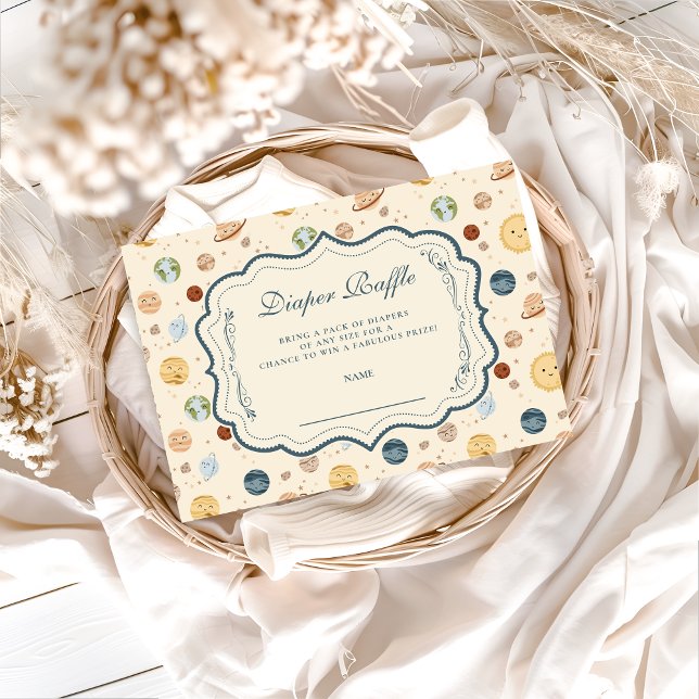 Whimsical Space Nursery Diapper Raffle Enclosure Card (Creator Uploaded)