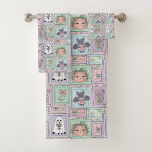 Whimsical Spirits in Pastel Dreams Bath Towel Set