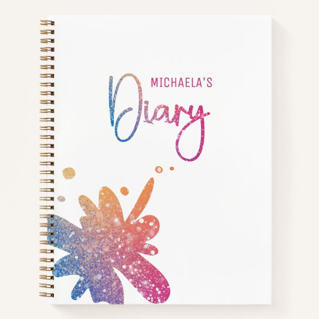 Whimsical Splatter Kids Diary Notebook (Front)
