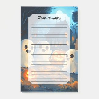 Whimsical Spooky Night Cute Halloween Ghosts Pumpk Post-it Notes