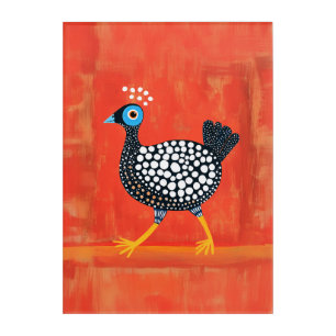 Whimsical Spotted Guinea Fowl Acrylic Print