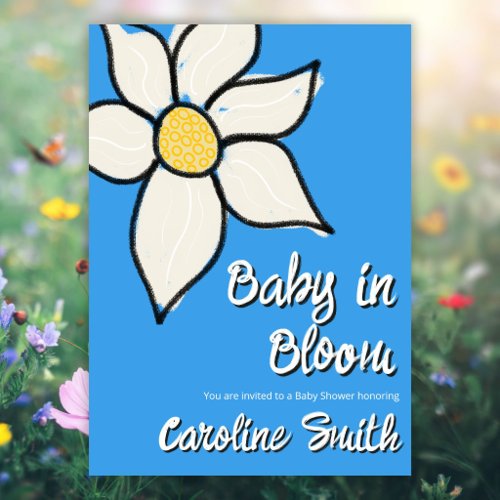 Whimsical Spring Floral Baby Shower Invitation