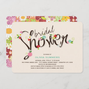 Whimsical Spring Flowers Chic Bridal Shower Invite