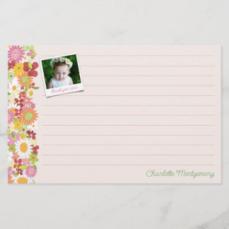Whimsical Spring Flowers Colorful Floral Garden Stationery