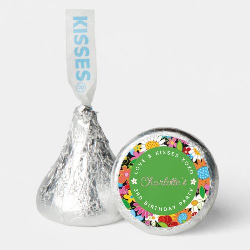 Whimsical Spring Flowers Garden Girls Birthday Hersheys Kisses