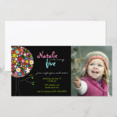 Whimsical Spring Flowers Pop Tree Kid Birthday (Front/Back)