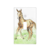 Whimsical Spring Horse Foal Light Switch Cover