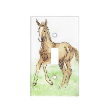 Whimsical Spring Horse Foal Light Switch Cover by PaintingPony at Zazzle