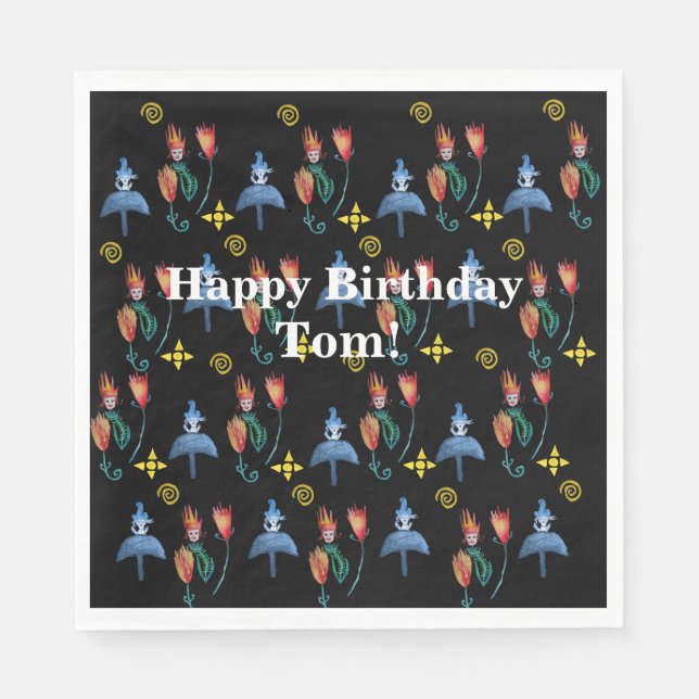 Whimsical Spring Mod Napkins (Front)