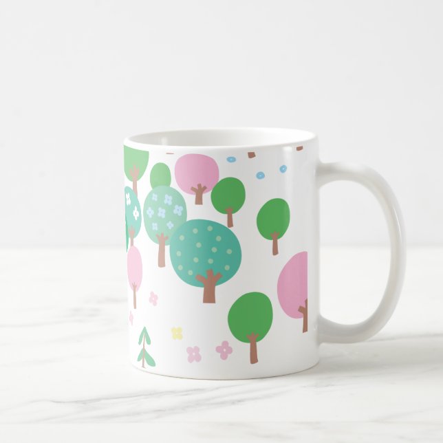 Whimsical Spring Trees Coffee Mug (Right)