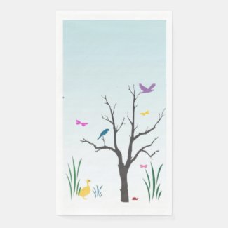 Whimsical Springtime Paper Guest Towel