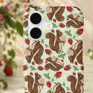 Whimsical Squirrel Ice Cream Strawberry iPhone 17 Case