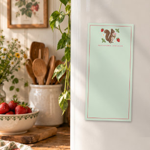 Whimsical Squirrel Ice Cream Woodland Magnetic Notepad