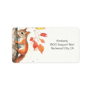 Whimsical Squirrel  Label