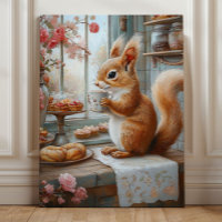 Whimsical Squirrel Tea Party Woodland Kitchen
