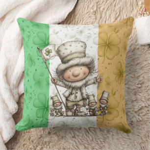 Whimsical St. Patrick’s Day Characters  Throw Pillow