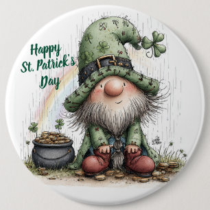 Whimsical St. Patrick’s Day Gnome Button